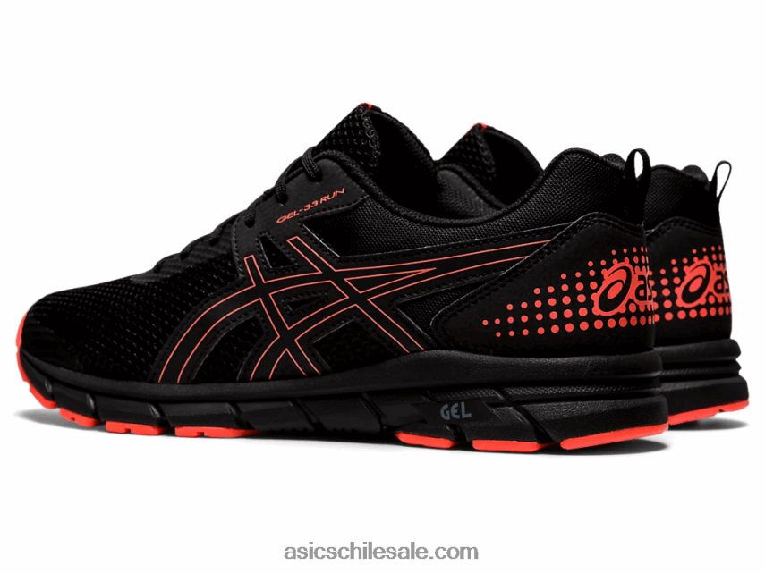hombres Asics gel-33 R8N446896 negro/coral relámpago