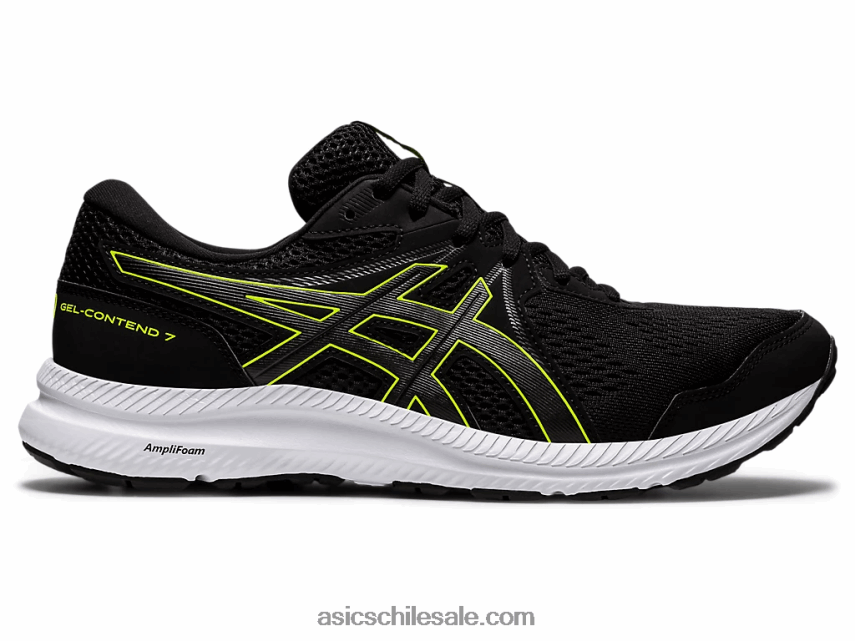 hombres Asics gel-conten 7 extra ancho R8N4461951 negro/verde peligro
