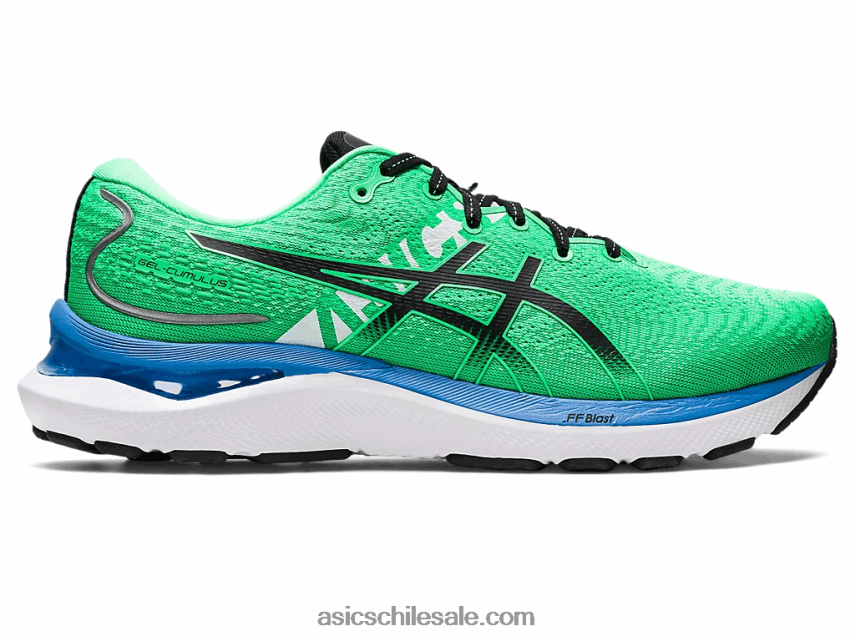 hombres Asics gel-cumulus 24 ekiden R8N446811 hoja nueva/negro