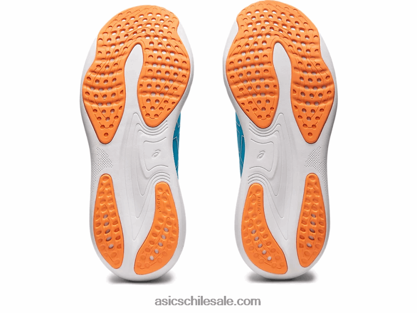 hombres Asics gel-nimbus 25 de ancho R8N446341 azul isla/melocotón sol