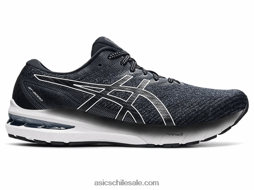 hombres Asics gt-2000 10 extra ancho R8N4461691 blanco negro