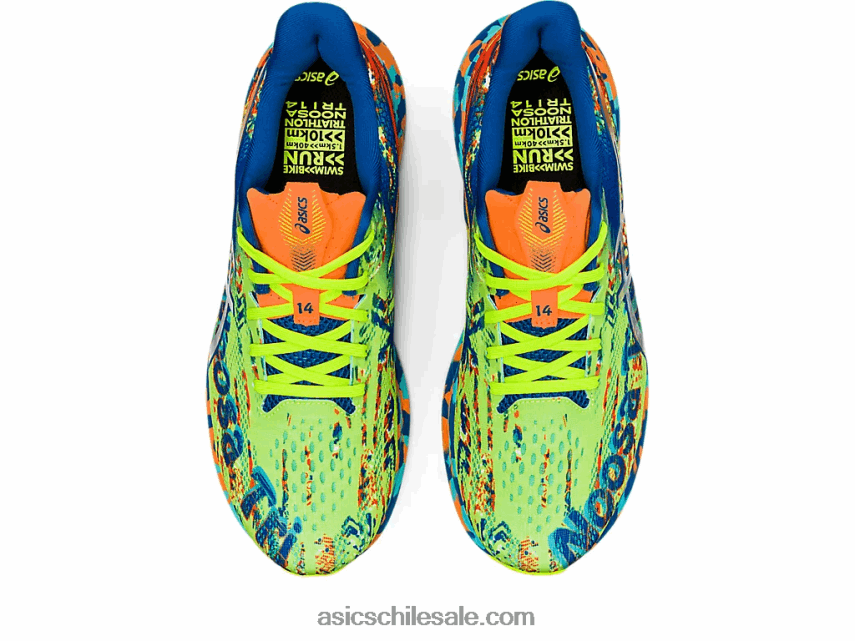 hombres Asics noosa tri 14 R8N4461046 unidad de peligro verde/lago