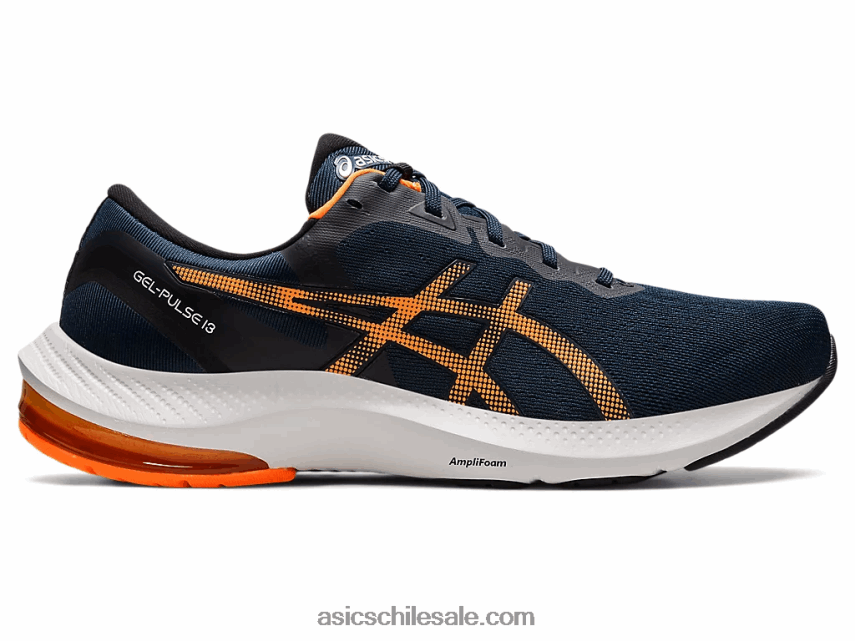 hombres Asics pulso de gel 13 R8N4461530 azul francés/naranja impactante