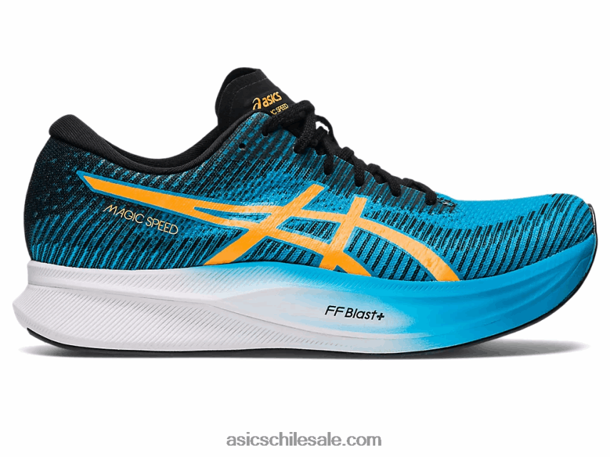 hombres Asics velocidad mágica 2 R8N446481 isla azul/naranja pop