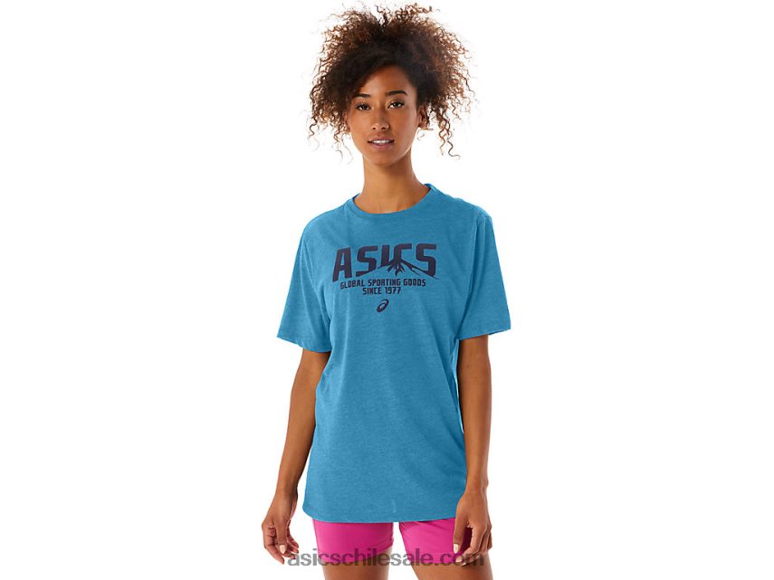 mujer Asics 1977 mtn camiseta R8N44642 isla azul brezo