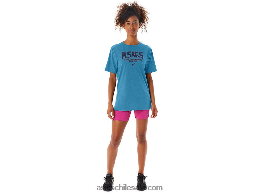 mujer Asics 1977 mtn camiseta R8N44642 isla azul brezo