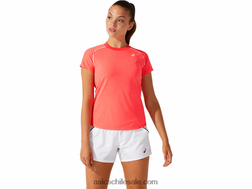 mujer Asics camiseta con ribetes R8N4463820 diva rosa
