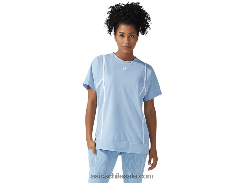 mujer Asics camiseta de manga corta new strong 92 R8N4463753 niebla/blanco brillante