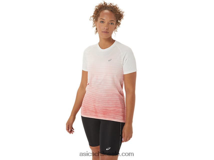 mujer Asics camiseta de manga corta sin costuras R8N4462441 crema/papaya