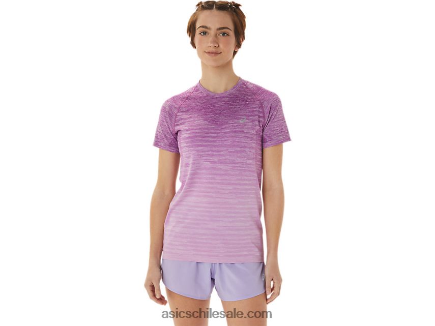 mujer Asics camiseta de manga corta sin costuras R8N4462961 resplandor orquídea/lavanda