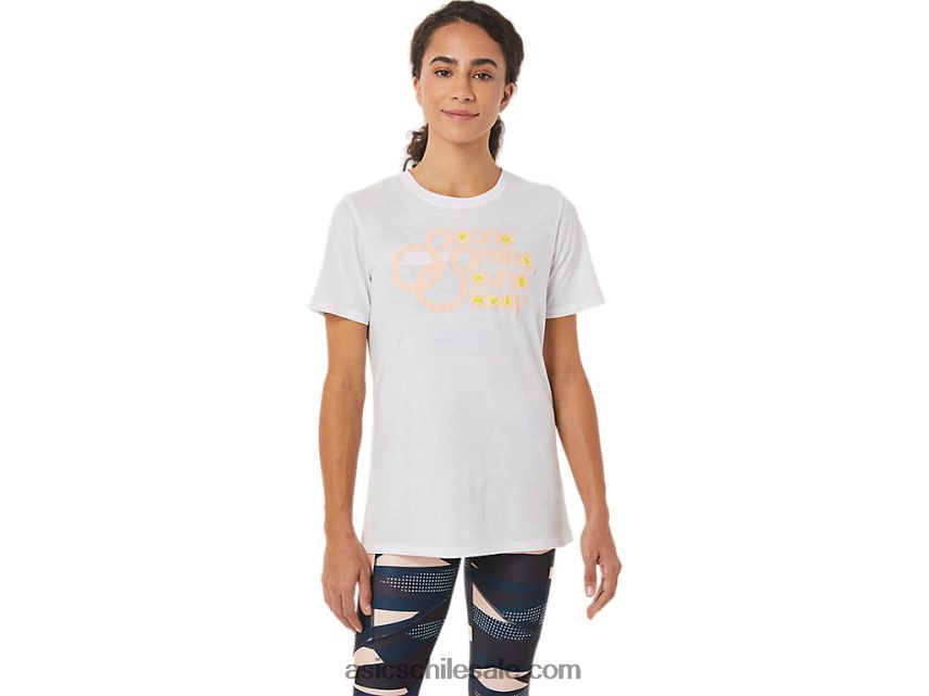 mujer Asics camiseta gráfica R8N4463574 blanco brillante