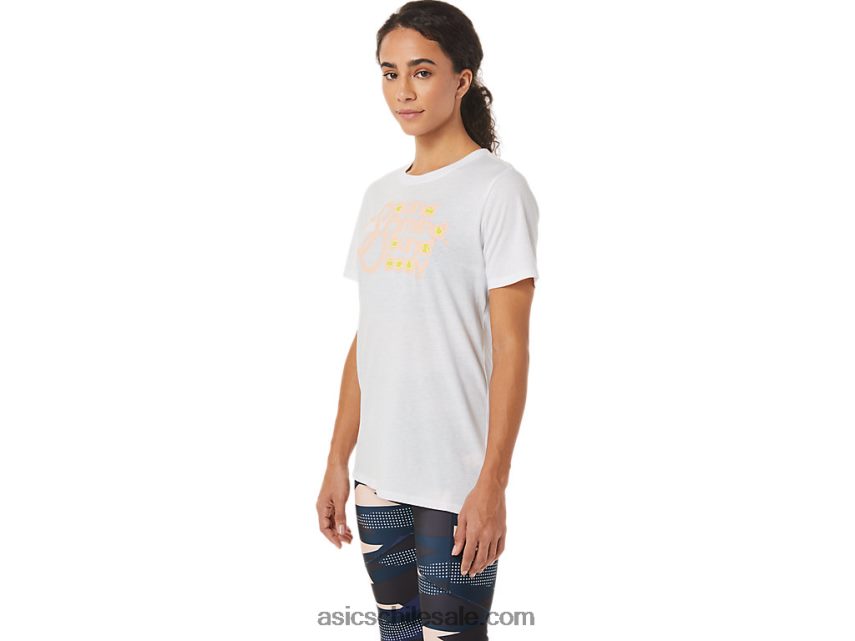 mujer Asics camiseta gráfica R8N4463574 blanco brillante
