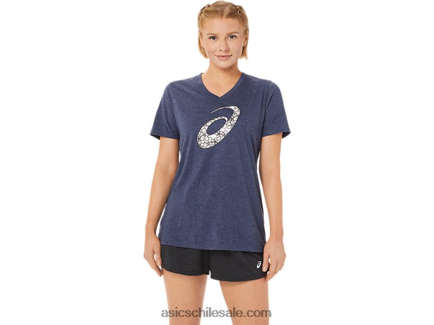 mujer Asics flor de cerezo de manga corta con cuello en v R8N4463733 brezo chaquetón