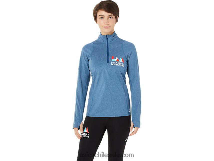 mujer Asics lam thermopolis media cremallera R8N4463652 brezo azul mako