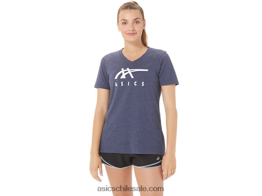 mujer Asics rayas con cuello en V R8N4462972 brezo chaquetón