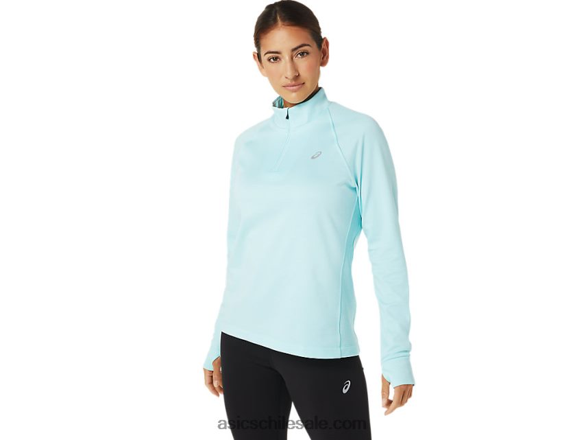 mujer Asics termopolis 1/4 zip R8N4463039 brezo azul claro