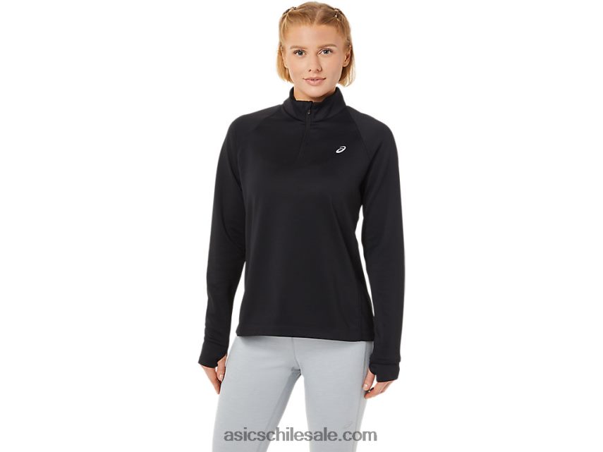 mujer Asics termopolis 1/4 zip R8N4463636 rendimiento negro