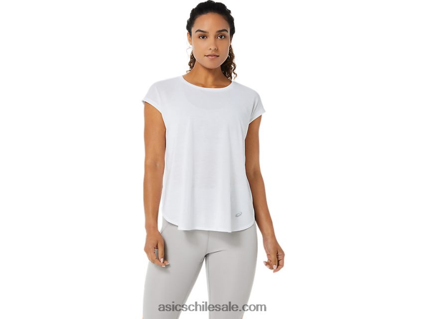 mujer Asics top de manga corta con abertura R8N4463381 blanco brillante