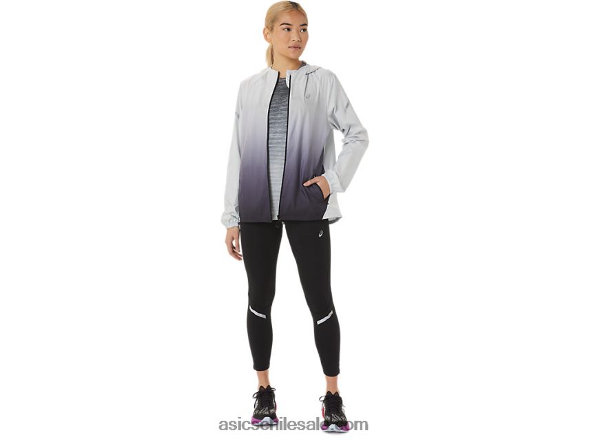 mujer Asics chamarra ligera R8N4462785 gris glaciar/negro rendimiento