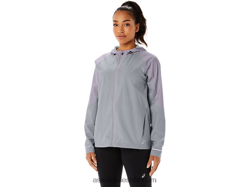 mujer Asics chaqueta impermeable R8N4462328 gris piedmont/violeta anochecer