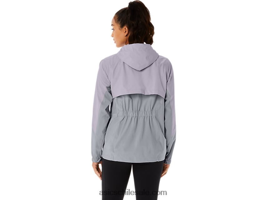 mujer Asics chaqueta impermeable R8N4462328 gris piedmont/violeta anochecer