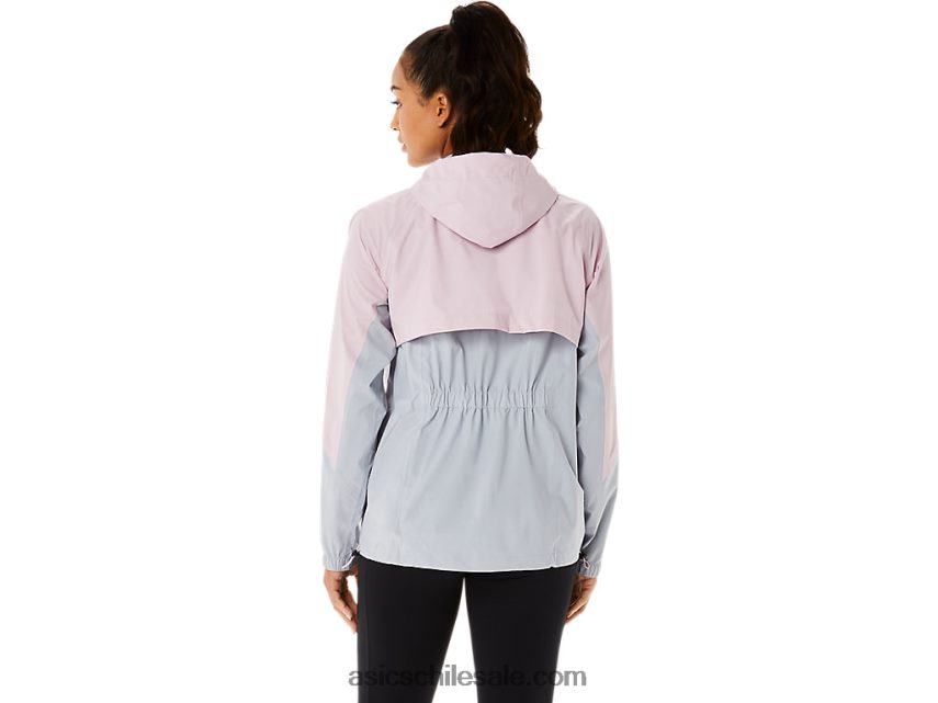 mujer Asics chaqueta impermeable R8N4463333 gris piedmont/rosa claro