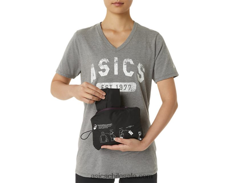 mujer Asics chaqueta plegable R8N4463358 rendimiento negro/ciruela profunda