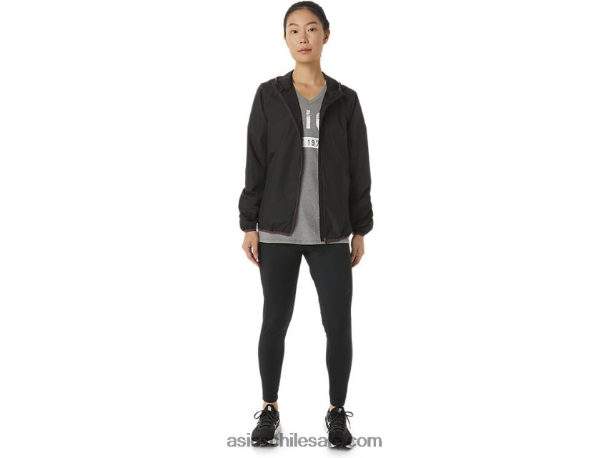mujer Asics chaqueta plegable R8N4463358 rendimiento negro/ciruela profunda