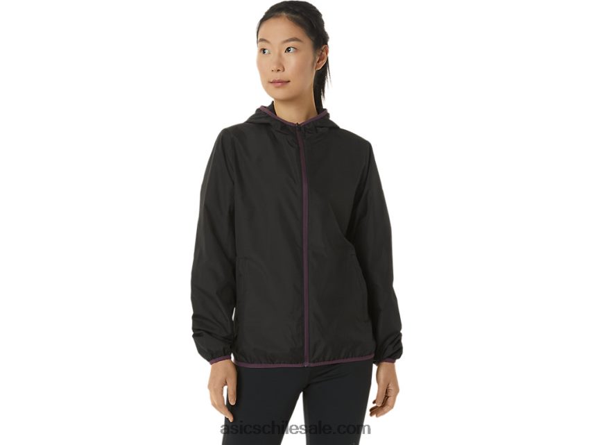 mujer Asics chaqueta plegable R8N4463358 rendimiento negro/ciruela profunda