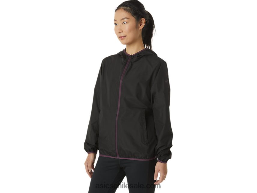 mujer Asics chaqueta plegable R8N4463358 rendimiento negro/ciruela profunda