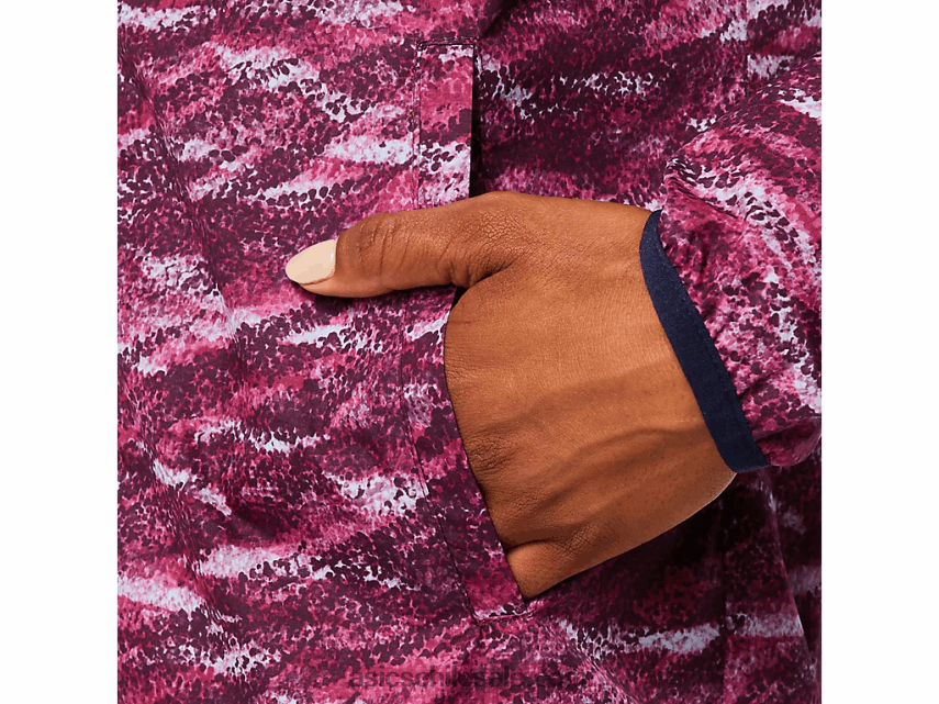 mujer Asics chaqueta plegable R8N4463718 estampado de marte profundo/chaquetón