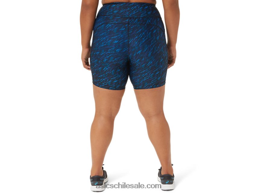 mujer Asics pr lyte 5in run short con bolsillos R8N4463299 impresión de sombra nocturna/lago