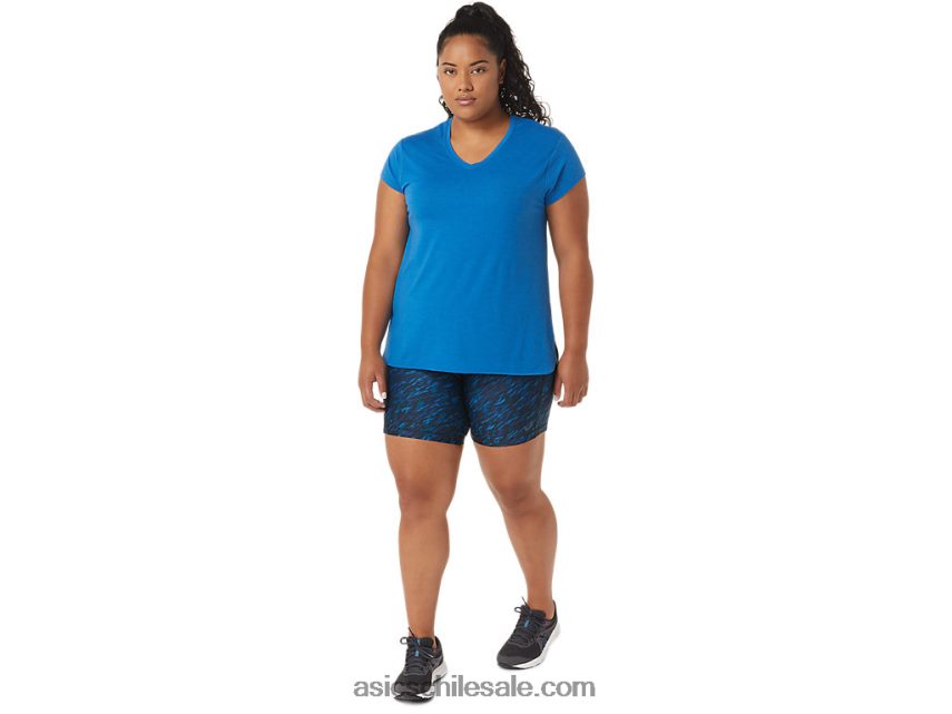 mujer Asics pr lyte 5in run short con bolsillos R8N4463299 impresión de sombra nocturna/lago