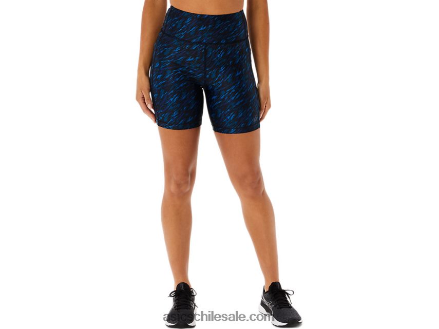 mujer Asics pr lyte 5in run short con bolsillos R8N4463299 impresión de sombra nocturna/lago