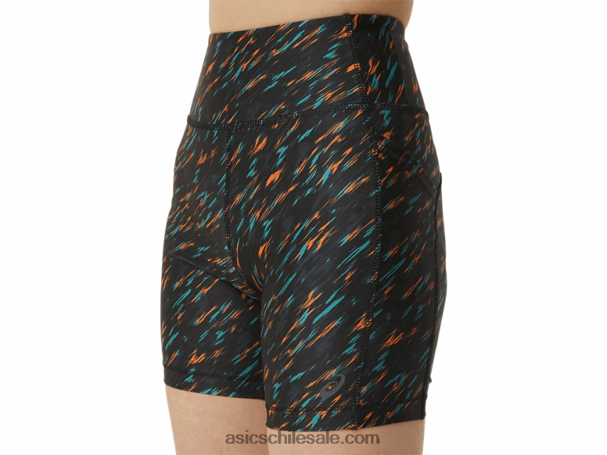 mujer Asics pr lyte 5in run short con bolsillos R8N4463301 sombra de noche/estampado de salvia