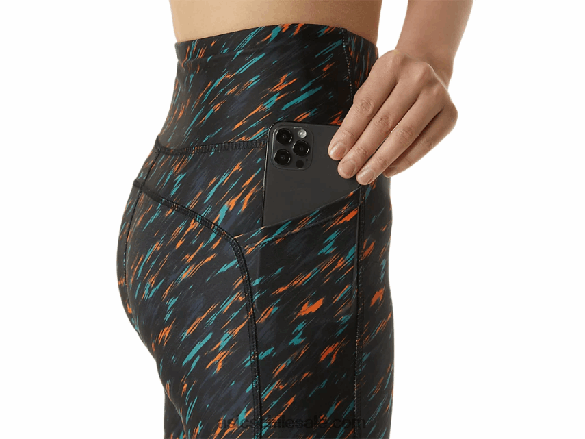 mujer Asics pr lyte 5in run short con bolsillos R8N4463301 sombra de noche/estampado de salvia