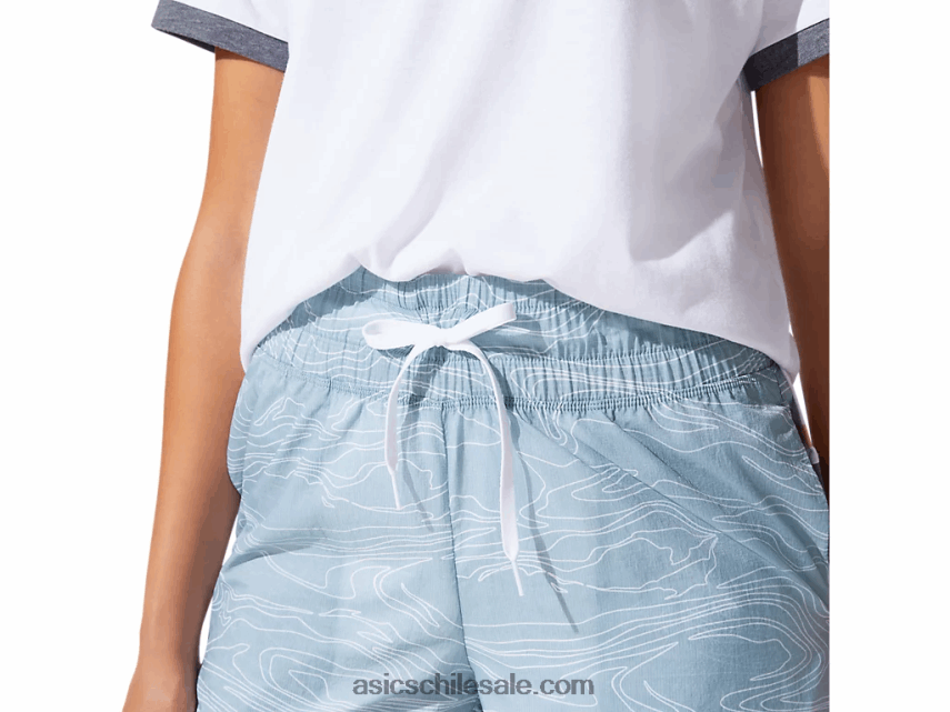 mujer Asics short tejido aireado R8N4464071 humo azul