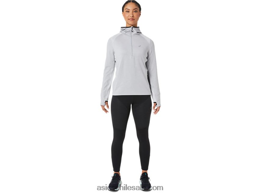 mujer Asics sudadera con capucha de manga larga de invierno R8N4462764 gris glaciar jaspeado/negro