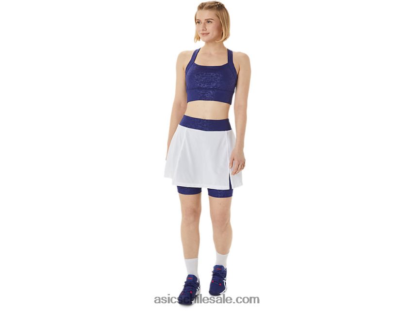 mujer Asics nuevo sujetador estampado strong 92 R8N4463011 japón cepillado realce buceo azul