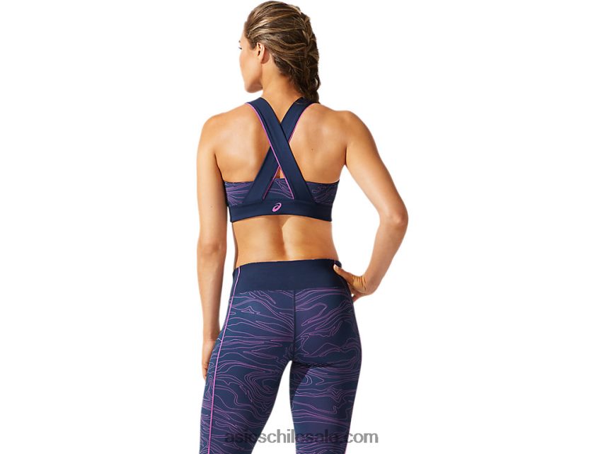 mujer Asics sujetador gráfico con ribetes R8N4464055 azul francés/uva digital