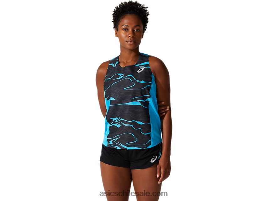 mujer Asics camiseta de malla ligera R8N4464075 agua digital