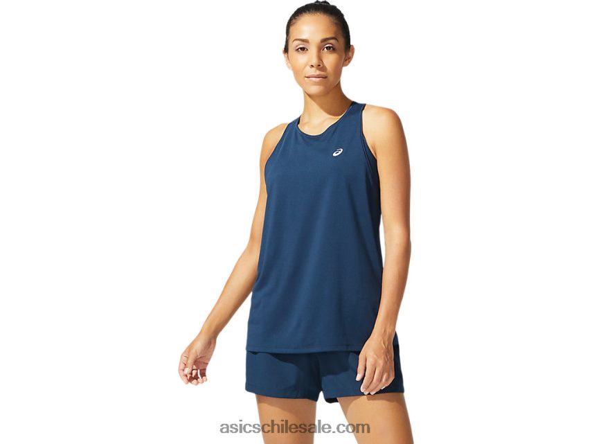mujer Asics carrera sin mangas R8N4464078 azul francés