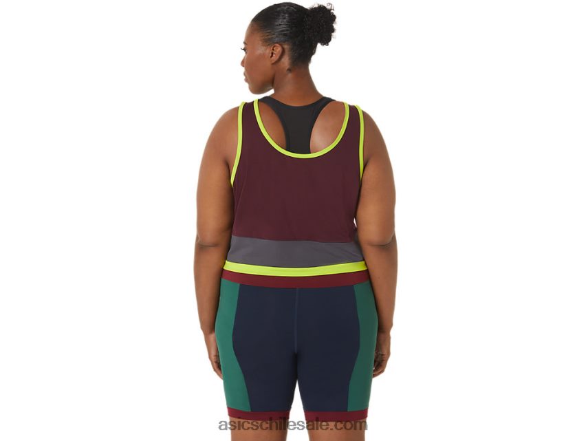 mujer Asics el nuevo tanque fuerte reutilizado R8N4463367 granate/gris acero