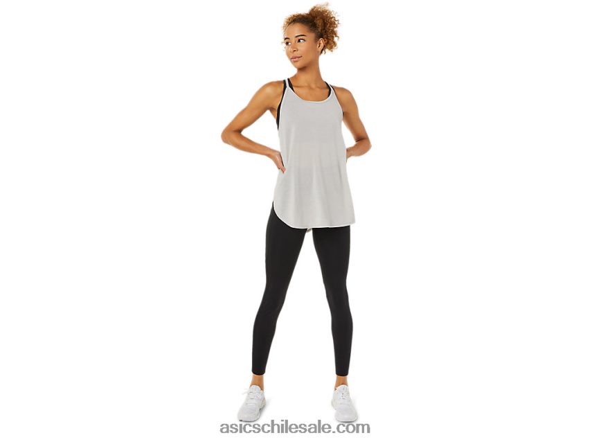mujer Asics top sin mangas con abertura R8N4463365 gris ostra