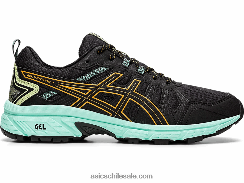 mujer Asics gel-venture 7 de ancho R8N4464162 estallido negro/naranja