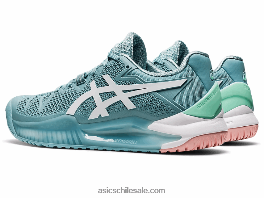 mujer Asics resolución de gel 8 R8N4462957 humo azul/blanco