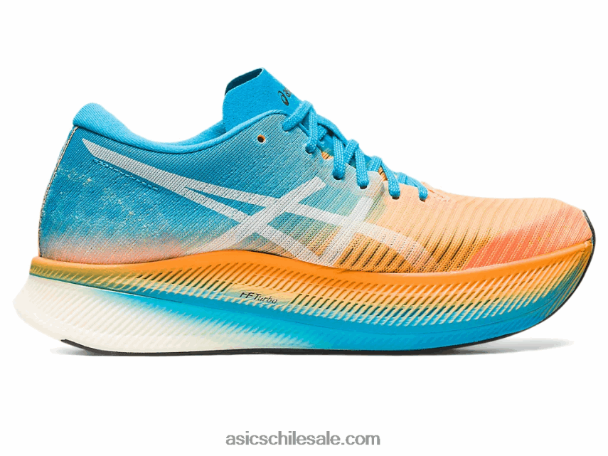 mujer Asics cielo de metavelocidad R8N4462633 naranja pop/azul isla