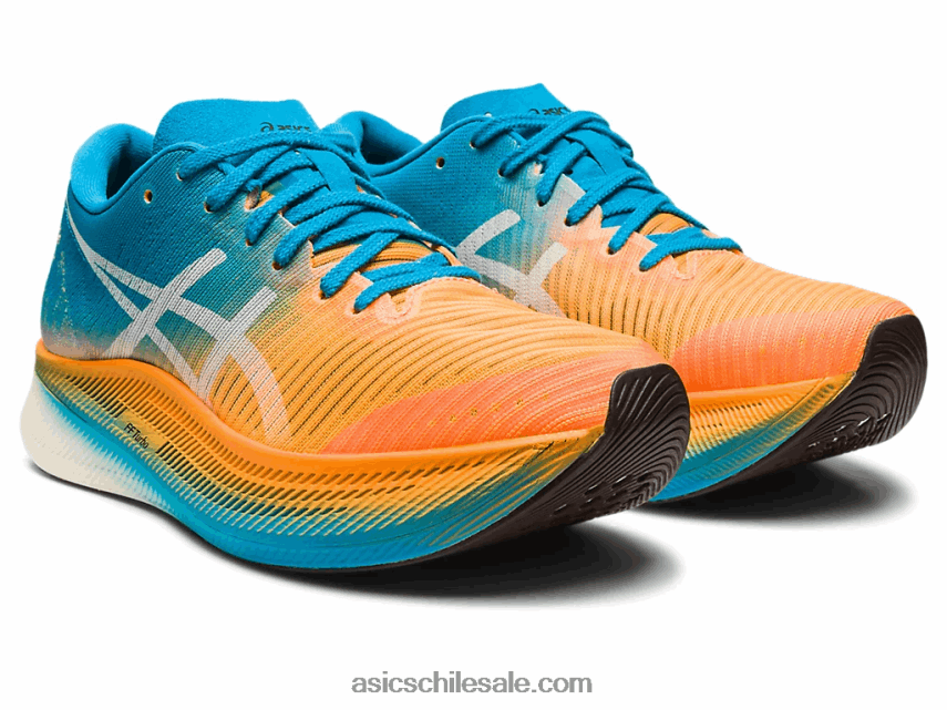 mujer Asics cielo de metavelocidad R8N4462633 naranja pop/azul isla