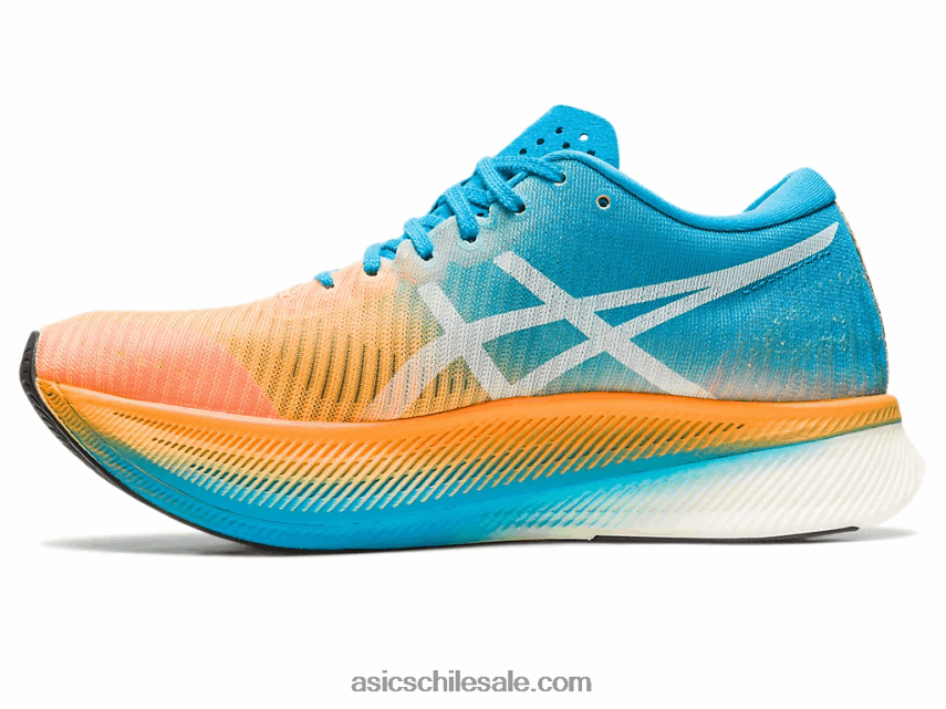 mujer Asics cielo de metavelocidad R8N4462633 naranja pop/azul isla