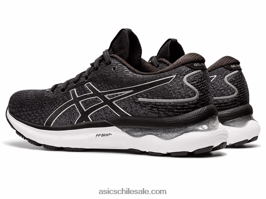 mujer Asics gel-nimbus 24 de ancho R8N4463426 negro/plata pura